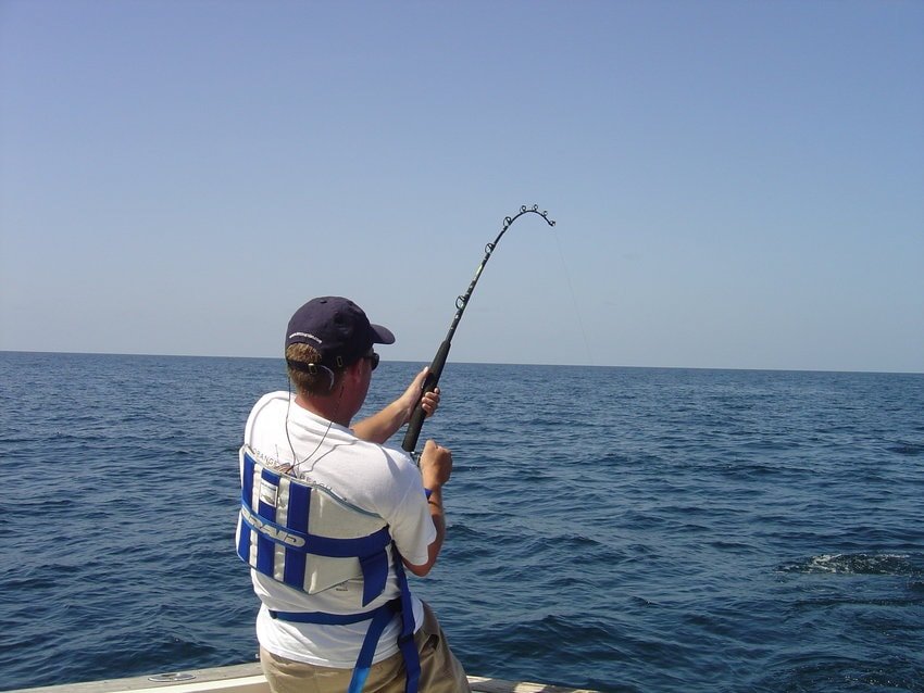 Fishing from a yacht