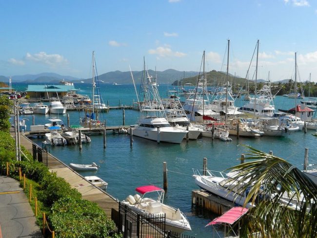 Boats in the port of St- Thomas