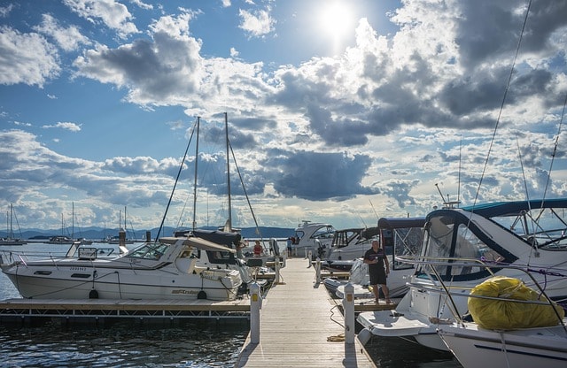 Yachts in a marina