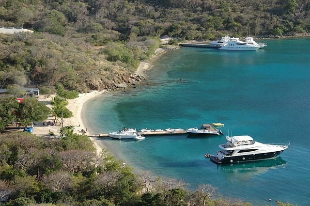 Boat on the water in the BVI