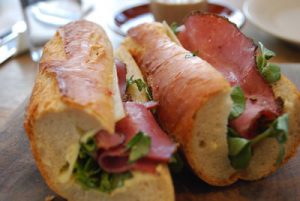 Sandwich with salami