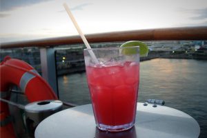 Pink Gin drink on a table