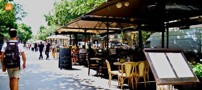 Restaurant in the street of Barcelona