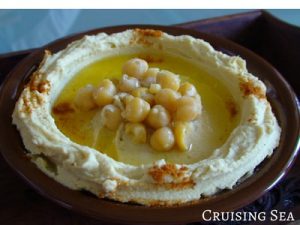 hummus on a plate