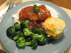 Salsa Chicken on a plate