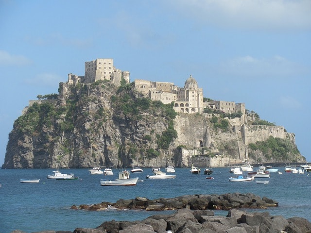 Boat on the water in Ischia