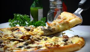 Pizza on a table