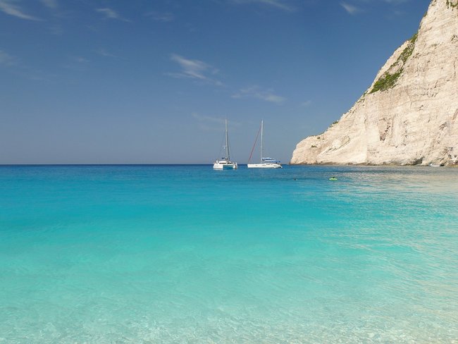 Boats on the water in Greece