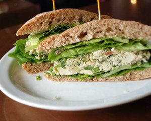 Chicken salad sandwich snack for boating