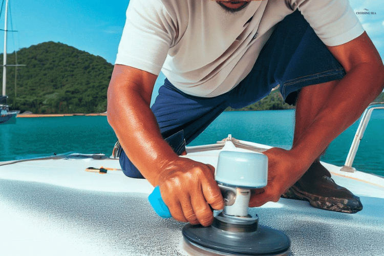Wax a fiberglass boat deck