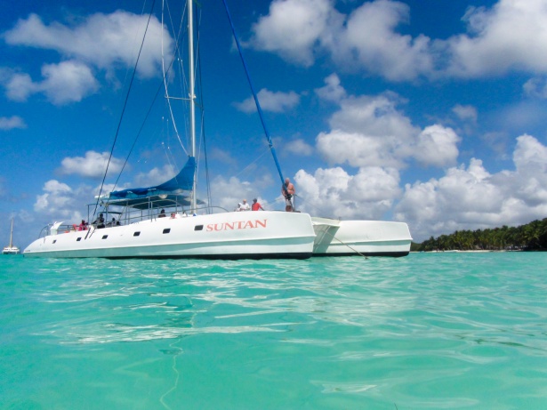 Catamaran in the ocean